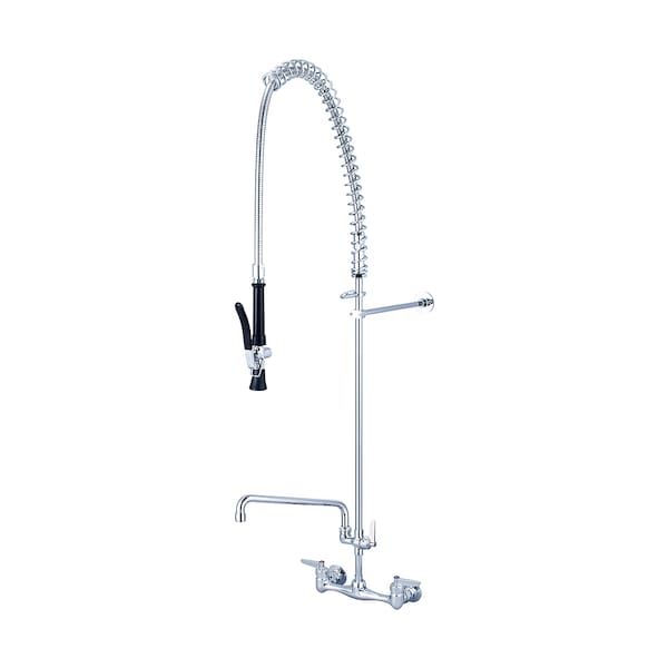 Central Brass Two Handle Wallmount Pre-Rinse Faucet, NPT, Wallmount, Polished Chrome, Weight: 12.9 80047-ULE60-AD3 - main